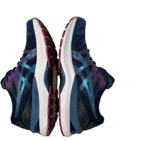 Asics Women’s 10 Gel Nimbus 23 Blue & Pink Running Shoes Sneakers Padded 42 - Picture 4 of 7